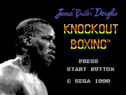 James Buster Douglas Knockout Boxing title screen for Sega Master System